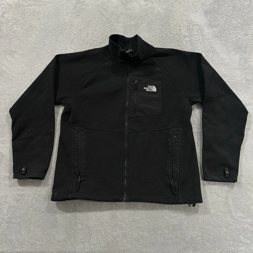 The North Face Jacket Men's Large Black Full Zip TNF Apex Softshell Hiking